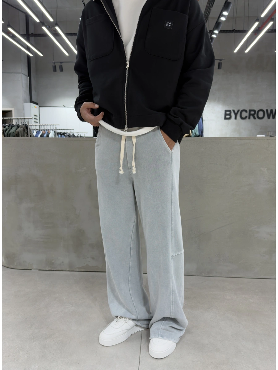 Gri Yıkamalı Süper Baggy Eşofman