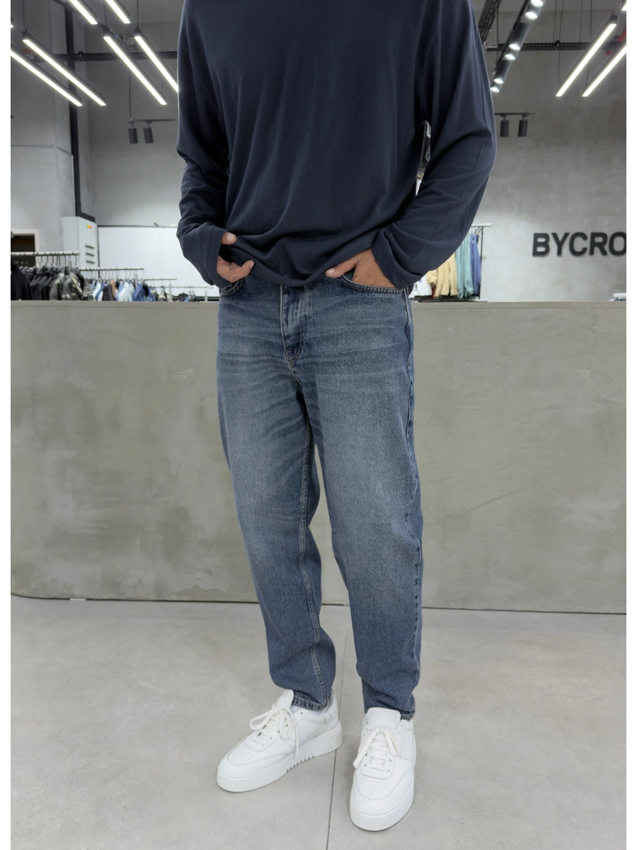 Mavi Yıkamalı Denim Boyfriend Jean