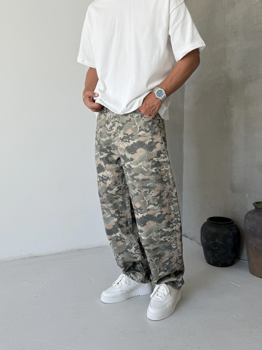 Premium Kamuflaj Süper Baggy Jean