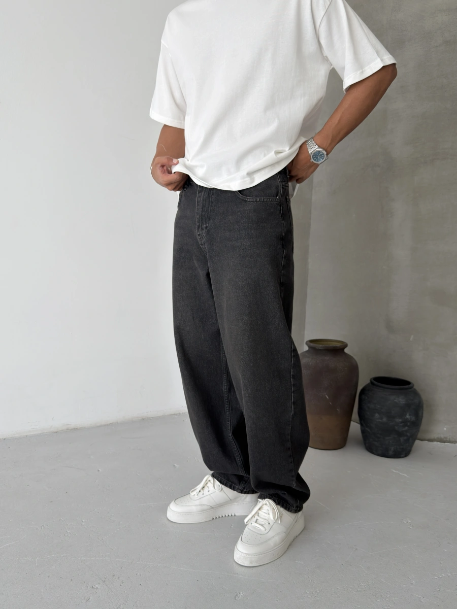 Siyah Baloon Fit Baggy Jean