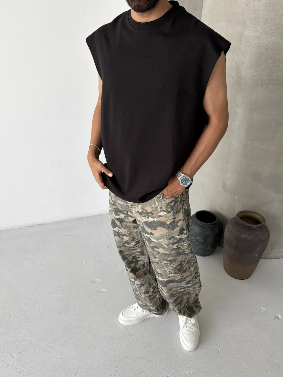 Siyah Basic Oversize Atlet