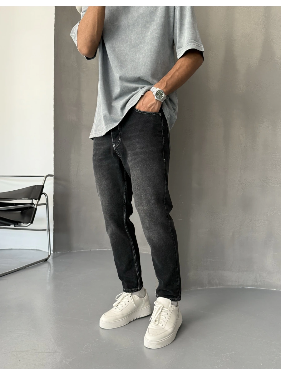 Siyah Eskitme Premium Boyfriend