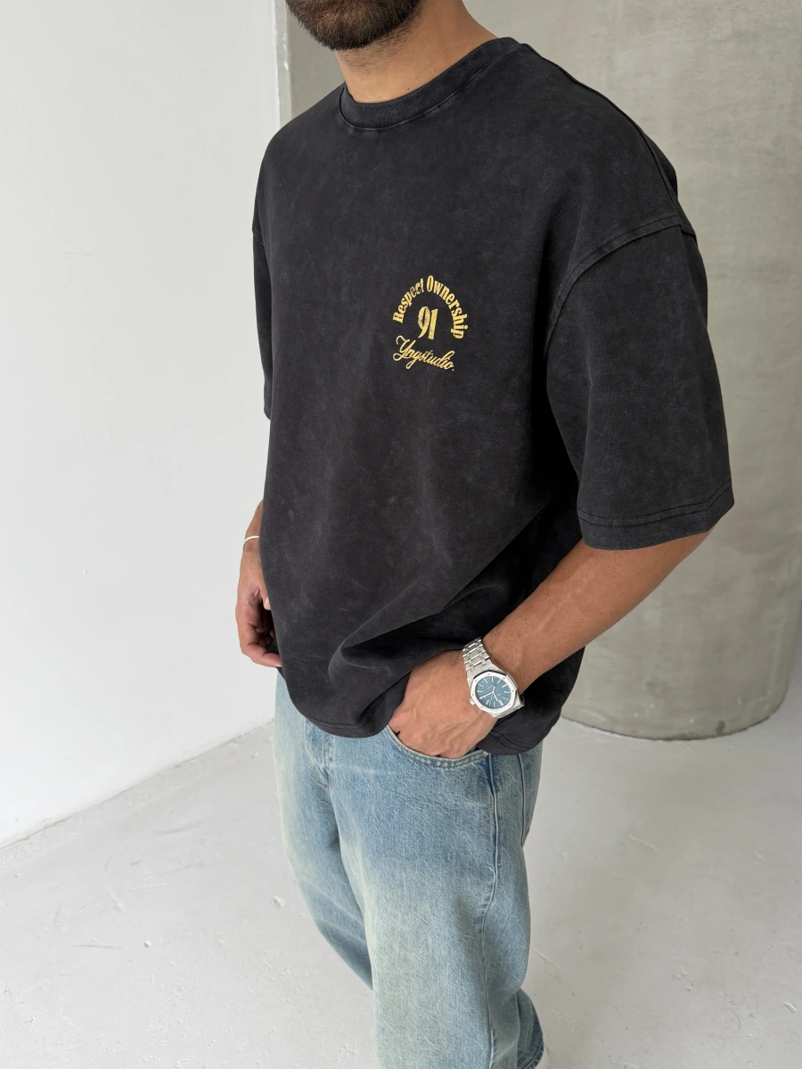Siyah Respect Oversize Tshirt
