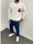 Bisiklet Yaka Baskı Detaylı Sweatshirt