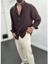Kahve Premium Oversize Gömlek