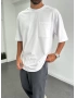 Beyaz Cep Detaylı Basic T-Shirt