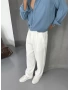Beyaz Pileli Tensel Kumaş Baggy