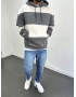 Gri Beyaz Oversize Sweatshirt