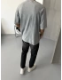 Gri Yıkamalı Oversize T-Shirt