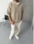 Premium Krem Örme Oversize Triko