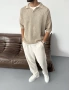 Premium Krem Örme Oversize Triko