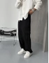 Siyah Keten Kargo Cep Baggy