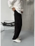 Siyah Keten Kargo Cep Baggy
