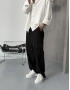 Siyah Keten Kargo Cep Baggy