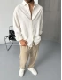 Premium Beyaz Keten Oversize Gömlek