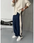 Mavi Şerit Detay Baggy Jean