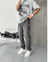 Antrasit Eskitme Şerit Baggy