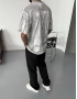 Gri Baskılı Oversize T-Shirt