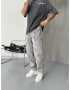 Gri Çizgi Detay Baggy Jean