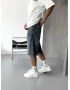 Mavi Eskitme Baggy Bol Kalıp Şort