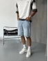 Buz Mavi Denim Bol Kalıp Şort
