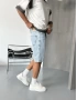 Buz Mavi Denim Bol Kalıp Şort