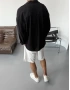 Siyah Pamuk Keten Oversize Gömlek