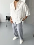 Beyaz Kısa Kollu Tensel Oversize Gömlek