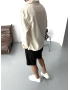Krem Kabartmalı Premium Oversize Gömlek