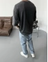 Antrasit Baskılı Oversize T-Shirt