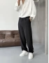 Siyah Pileli Tensel Kumaş Baggy