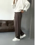 Kahve Pileli Tensel Kumaş Baggy