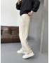 Krem Pileli Tensel Kumaş Baggy