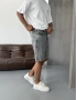 Antrasit Denim Bol Kalıp Şort