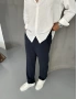 Lacivert Viskon Keten Baggy