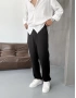 Siyah Viskon Keten Baggy