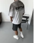 Beyaz Yıkamalı Baskı Detay T-Shirt