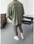 Yeşil Sırt Baskılı Oversize Tshirt