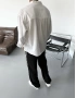 Beyaz Sırt Pile Detay Oversize Gömlek