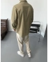 Yeşil Keten Oversize Gömlek