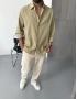 Yeşil Keten Oversize Gömlek
