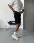 Siyah Dikiş Detay Bol Kalıp Denim Şort