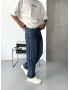 Mavi Yan Şerit Detay Denim Baggy
