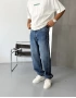 Mavi Yan Şerit Detay Denim Baggy