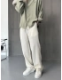 Krem Müslin Kumaş Bol Kalıp Baggy