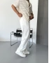 Beyaz Premium Fitilli Keten Baggy