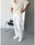 Beyaz Premium Fitilli Keten Baggy