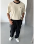 Krem 90’s Oversize Triko T-Shirt