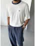 Beyaz 90’s Oversize Triko T-Shirt