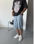 Buz Mavi Bol Kalıp Baggy Şort